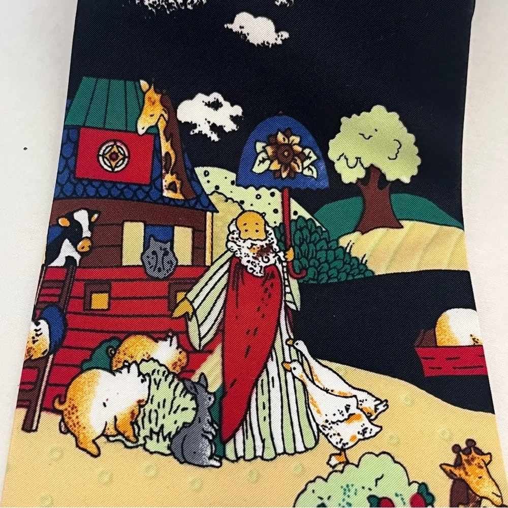 Parquet Noah's Ark Religious Themed Graphic Polyester Tie
